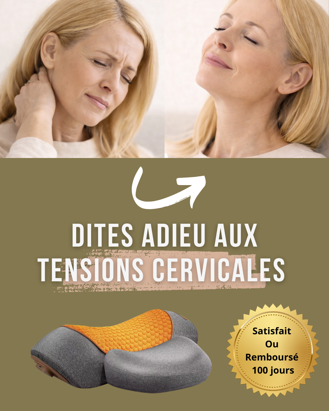 Coussin Cervical Chauffant | Soulage les Tensions & Douleurs en Quelques Minutes