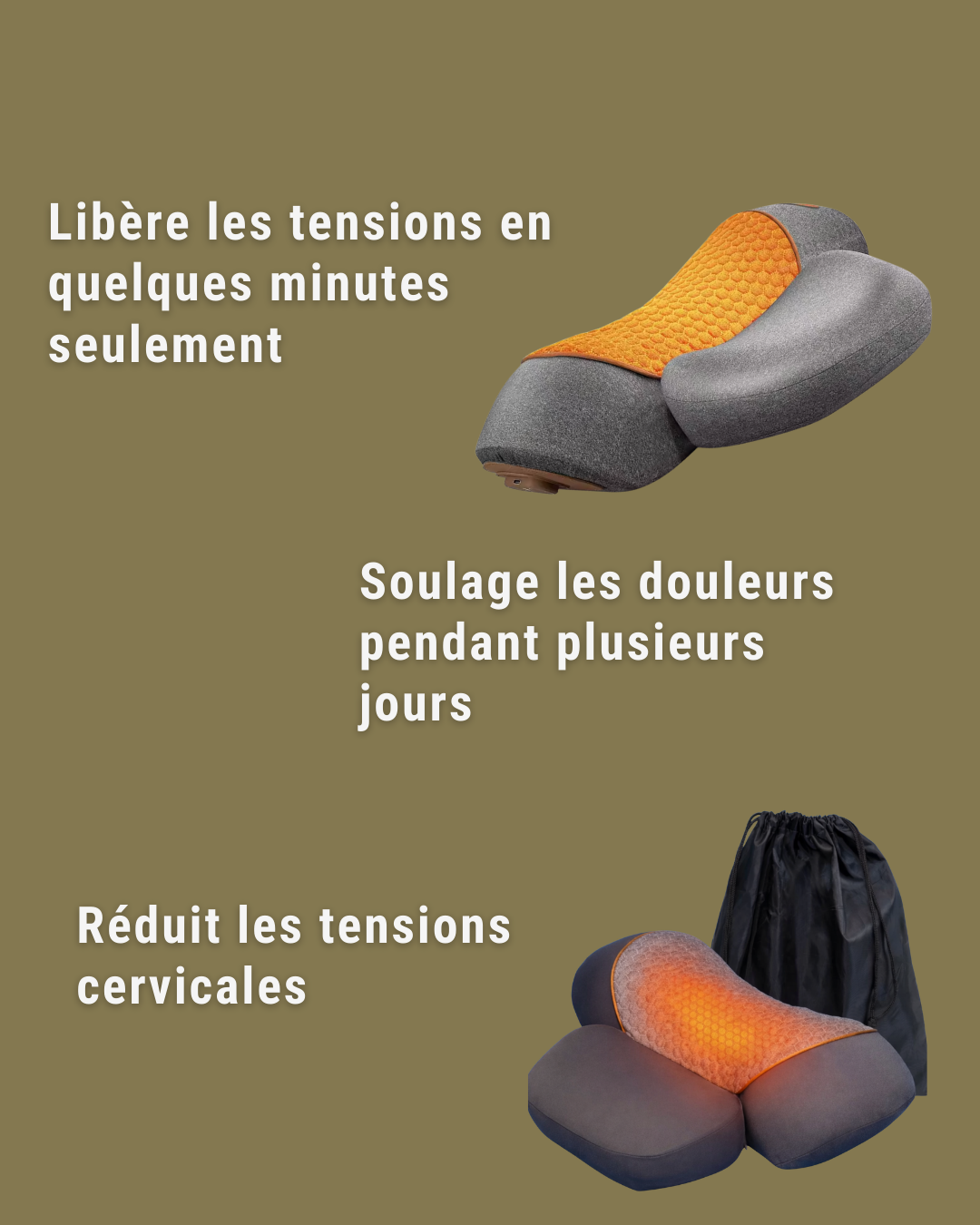 Coussin Cervical Chauffant | Soulage les Tensions & Douleurs en Quelques Minutes